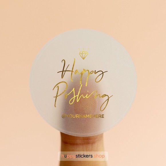 Happy Poshing Stickers & Labels with your custom text or name. - Picture 13 of 17